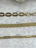 Image of Gold Plated Stainless Steel Multilink Textured Chains, 3 styles, Handmade Chains, Stainless Steel HIGH QUALITY, Sold by the ft. Fast Ship