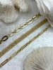 Image of Gold Plated Stainless Steel Multilink Textured Chains, 3 styles, Handmade Chains, Stainless Steel HIGH QUALITY, Sold by the ft. Fast Ship