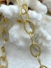 Image of Brass Medium Cable Chain Oval sold by the foot. 12mm x 8mm oval. Electroplated brass, 3 finishes Fast ship