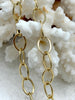Image of Brass Medium Cable Chain Oval sold by the foot. 12mm x 8mm oval. Electroplated brass, 3 finishes Fast ship
