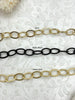 Image of Brass Medium Cable Chain Oval sold by the foot. 12mm x 8mm oval. Electroplated brass, 3 finishes Fast ship
