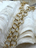 Image of Brass Cable Rolo Chain Round sold by the foot. 8mm. Small Size Rolo Chain Electroplated, Matte Gold or Gold. Fast ship