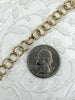 Image of Brass Cable Rolo Chain Round sold by the foot. 8mm. Small Size Rolo Chain Electroplated, Matte Gold or Gold. Fast ship