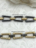 Image of Mixed Metal Textured Cable Chain, by the foot. Lg Link 16mm x 11mm Sm link 10mm x 3mm, Electroplated Zinc Alloy, 2 styles, Fast ship