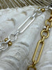 Image of Mixed Link Mixed Metal Cable Chain, by the foot. Lg Link 22mm x 6mm, Sm links 8mm round and 7mm,Electroplated Base Metal, 4 styles,Fast ship