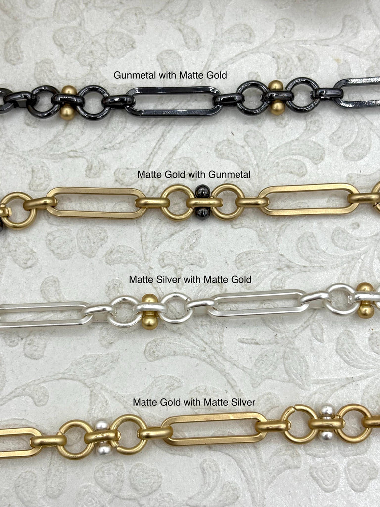 Mix Link Chain Mixed Link Mixed Metal Cable Chain, by the foot. Lg Link 22mm x 6mm ...