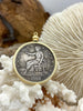 Image of Reproduction Coin Pendant 39mm, Coin Bezel, Vintage Coin, 3 bezel colors, Gold, Matte Gold, or Burnished Silver. Fast Shipping