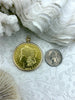 Image of Reproduction Coin Pendant 39mm, Gold Plated Coin. Liberty Coin, Vintage Coin, 2 bezel colors, Gunmetal or Gold. Fast Shipping