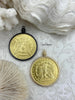 Image of Reproduction Coin Pendant 39mm, Gold Plated Coin. Liberty Coin, Vintage Coin, 2 bezel colors, Gunmetal or Gold. Fast Shipping