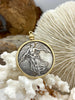 Image of Reproduction French Commemorative Medal Coin Pendant 38mm, Coin Bezel, French coin, Art Deco Coin, Silver coin, 3 bezel colors. Fast Ship