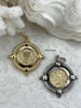 Image of Horse Coin Reproduction, Horse Pendant, Gold Coin, Horse Coin, Equestrian Pendant, Equestrian Coins, Horse Pendant, 2 bezel colors Fast Ship