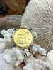 Image of Horse Coin Pendant/Coin, French Coin Pendant, Equestrian Coin, Emerald CZ Spike/Round Blue crystal Accents Fast Ship