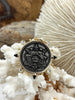 Image of French Coin Pendant, Horse Coin Pendant, French Pendant, French Coin, 2 Styles, Black Spike and Round CZ Accents Coin Fast Ship