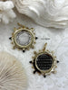 Image of French Coin Pendant, Horse Coin Pendant, French Pendant, French Coin, 2 Styles, Black Spike and Round CZ Accents Coin Fast Ship