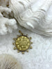 Image of L'abielle Bee Coin Pendant, French Bee Coin with Bezel, Bee Pendant, Gold Coin, Gold bezel, Fleur De Lis Coin, Fast Ship