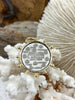 Image of L'abielle Bee Coin Pendant, French Bee Coin with Bezel, Bee Pendant, Silver Coin,2 bezel colors, Fleur De Lis Coin, Fast Ship