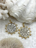 Image of L'abielle Bee Coin Pendant, French Bee Coin with Bezel, Bee Pendant, Silver Coin,2 bezel colors, Fleur De Lis Coin, Fast Ship