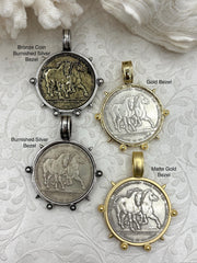 Belgium Hainaut Horse Coin Pendant, Double Horse Coin, Coin Bezel, French Coin, Art Deco Coin, Silver Coin, 4 Styles. Fast Ship