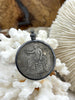 Image of Reproduction Coin Pendant 39mm, Silver Coin with Bezel, Vintage Coin, 2 bezel colors, Bronze or Gunmetal. Fast Shipping