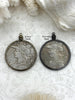 Image of Reproduction French Madagascar Medal Coin Pendant 39mm, Coin Bezel, French coin, Art Deco Coin, Gold or Silver, 2 bezel colors. Fast Ship