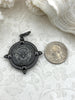 Image of French Bee Replica Coin, Reproduction Bee Coin, Bee Pendant, Bee Necklace, Gold Coin, Bee Jewelry, Coin Jewelry, Two Bezel Colors, Fast Ship