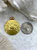 Image of Reproduction Horse Riding Coin Pendant 30mm, Gold or Burnished Silver, Reproduction Horse Coin Pendant with Bale, Equestrian Coin, Fast Ship