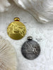 Image of Reproduction Horse Riding Coin Pendant 30mm, Gold or Burnished Silver, Reproduction Horse Coin Pendant with Bale, Equestrian Coin, Fast Ship