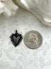 Image of Zinc Alloy Textured Heart Pendant, Small Heart Charm, Plated Zinc Alloy Heart Pendant, 18mm x 16.5mm, 7 Finishes Available, Fast Ship