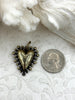 Image of Zinc Alloy Textured Heart Charms, Large Heart Pendant, Plated Zinc Alloy Heart Charm, 30mm x 26.5mm, 7 Finishes Available, Fast Ship