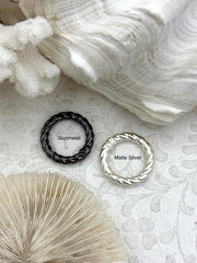 Zinc Alloy Spring Clasp, 24mm Clasp, Textured Round Easy Open Spring Gate Clasp, Necklace Building, Circle Ring, Charm Holder, Fast Ship