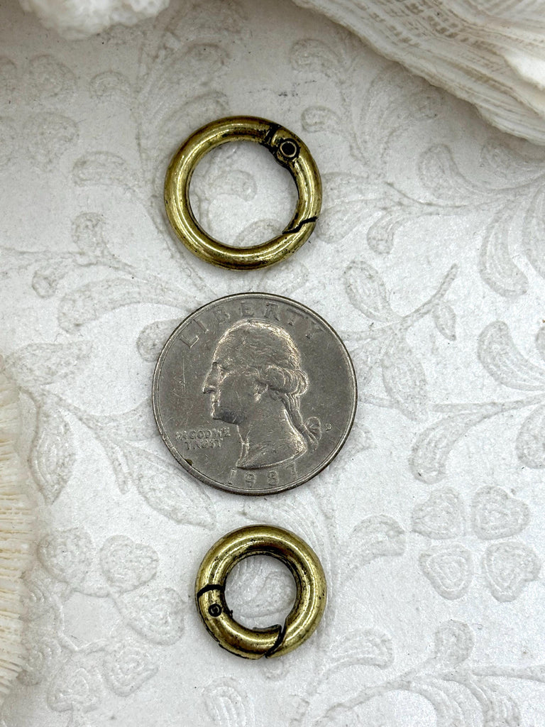 Zinc Alloy Spring Clasp, sizes 15mm or Bronze, Easy Open