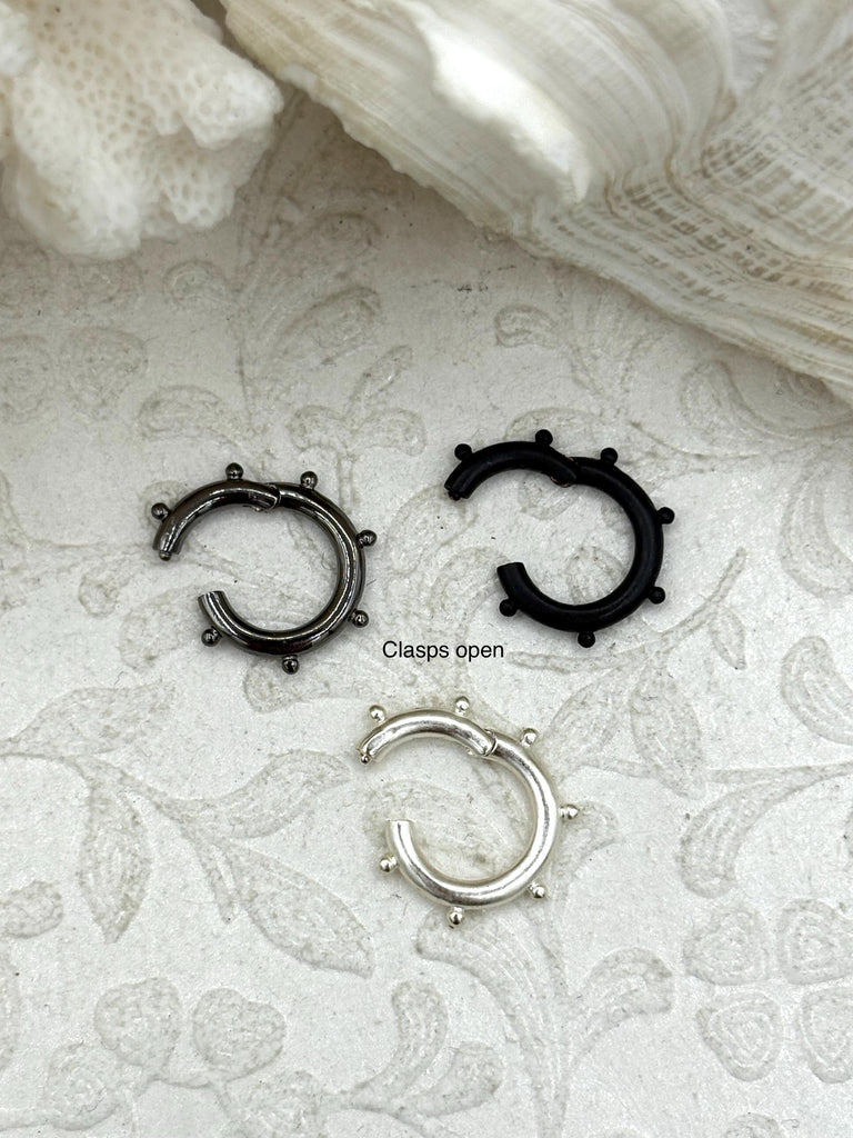 Brass Snap Clasp, Snap Circle with Dots, Round Snap Ring, Snap