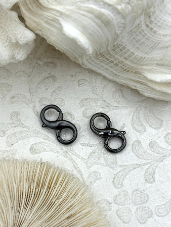 18mm Double Opening Infinity Figure 8 clasp for Easy Connectors, Spring Hook Lobster Clasp, Jewelry Clasps ,Brass Clasp, colors Fast Ship