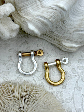 Zinc Alloy 2 Tone U Lock Clasp W/ Screw, U Shape Shackle,2 Tone Marine Shackle, Horseshoe Clasp, Anchor Carabiner, Anchor Shackle. Fast Ship