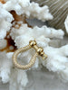Image of Pave U shape Clasp, U Lock Marine Shackle BRASS, Horseshoe Clasp, U Link Chain, Anchor Carabiner, Anchor Shackle, 3 finishes. Fast Ship