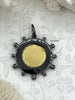 Image of Gold Horse Coin, Gunmetal Bezel, 40mm Coin Pendant, French Pendant, French Coin, Gold Coin, French Coin, Fast Ship