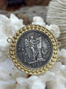 Image of REGNE Burnished Silver Coin, 3 Bezel Colors, French Reproduction Coin, Plated Brass and Zinc Alloy, French Art Deco Coin, Fast Ship