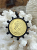 Image of Queen Elizabeth II Coin Pendant, Gold Queen Elizabeth Replica Coin, Royal Coin Pendant, Vintage Coin, Reproduction Coin, Fast Ship