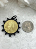 Image of Queen Elizabeth II Coin Pendant, Gold Queen Elizabeth Replica Coin, Royal Coin Pendant, Vintage Coin, Reproduction Coin, Fast Ship