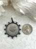 Image of French Coin Pendant, French Union Horticole De Dison, Replica Coin with Bezel, French Medal, French Medallion Art Deco Coin, Fast Ship