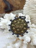 Image of L'abielle Bee Coin Pendant, French Bee Coin with Bezel, Bee Pendant, Gold Coin, 2 bezel colors, Fleur De Lis Coin, Fast Ship