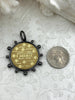 Image of L'abielle Bee Coin Pendant, French Bee Coin with Bezel, Bee Pendant, Gold Coin, 2 bezel colors, Fleur De Lis Coin, Fast Ship