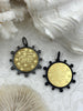 Image of L'abielle Bee Coin Pendant, French Bee Coin with Bezel, Bee Pendant, Gold Coin, 2 bezel colors, Fleur De Lis Coin, Fast Ship