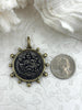 Image of French Coin Pendant, French Angel Life Insurance Replica Coin, Burnished Silver Coin, 2 bezel colors, French Art Deco Coin, Fast Ship