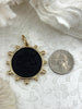 Image of French Coin Pendant, French Angel Life Insurance Replica Coin, Matte Black Coin, 2 bezel colors, French Art Deco Coin, Fast Ship