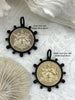 Image of French Coin Pendant, French Angel Life Insurance Replica Coin, Gold or Matte Gold Coin, Matte Black Bezel, French Art Deco Coin, Fast Ship