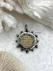 Image of French Coin Pendant, French Angel Life Insurance Replica Coin, Gold Coin, Burnished Silver bezel, French Art Deco Coin, Fast Ship
