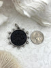 Image of French Coin Pendant, French Angel Life Insurance Replica Coin, Matte Black Coin, 2 bezel colors, French Art Deco Coin, Fast Ship
