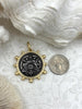 Image of French Coin Pendant, French Angel Life Insurance Replica Coin, Burnished Silver Coin, 2 bezel colors, French Art Deco Coin, Fast Ship