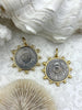 Image of French Coin Pendant, French Union Horticole De Dison, Replica Coin with Bezel, French Medal, French Medallion Art Deco Coin, Fast Ship
